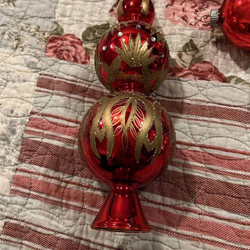 Waterford mercury glass & crystals Christmas tree topper ornament
